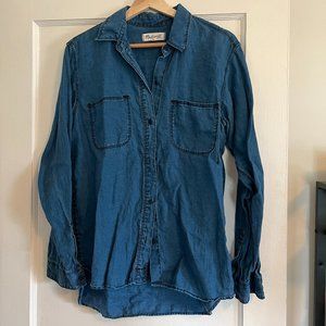 Madewell Indigo Linen Ex-Boyfriend Shirt